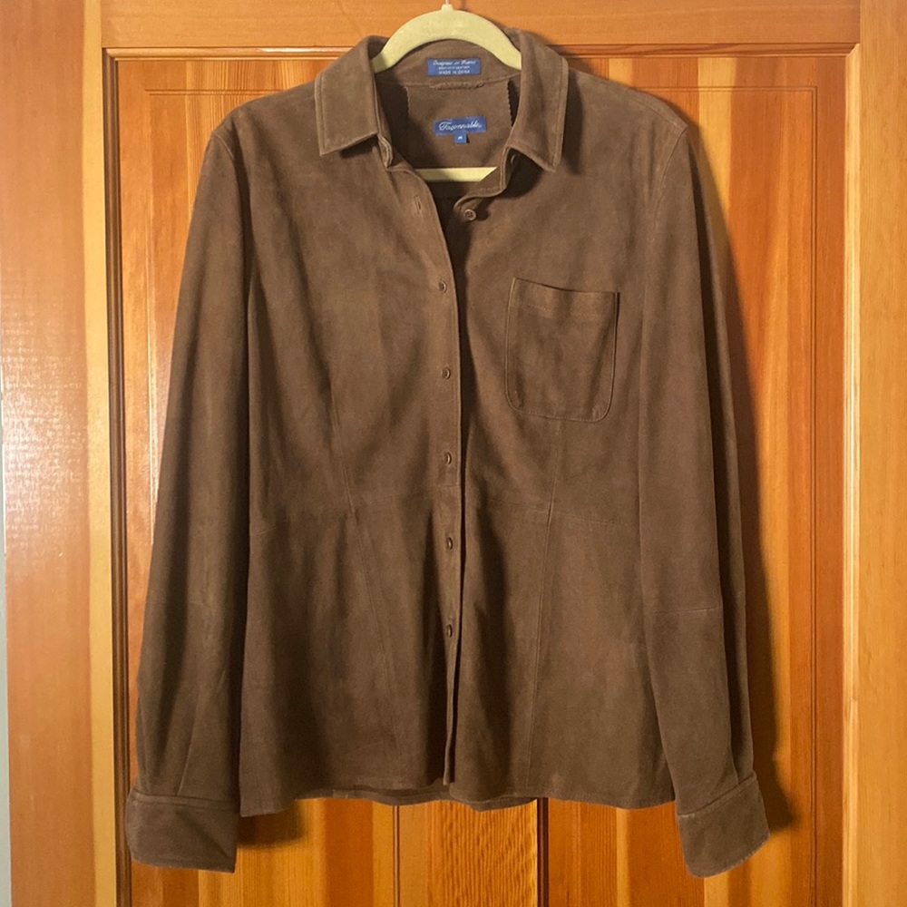 Faconnable Brown Suede Shirt